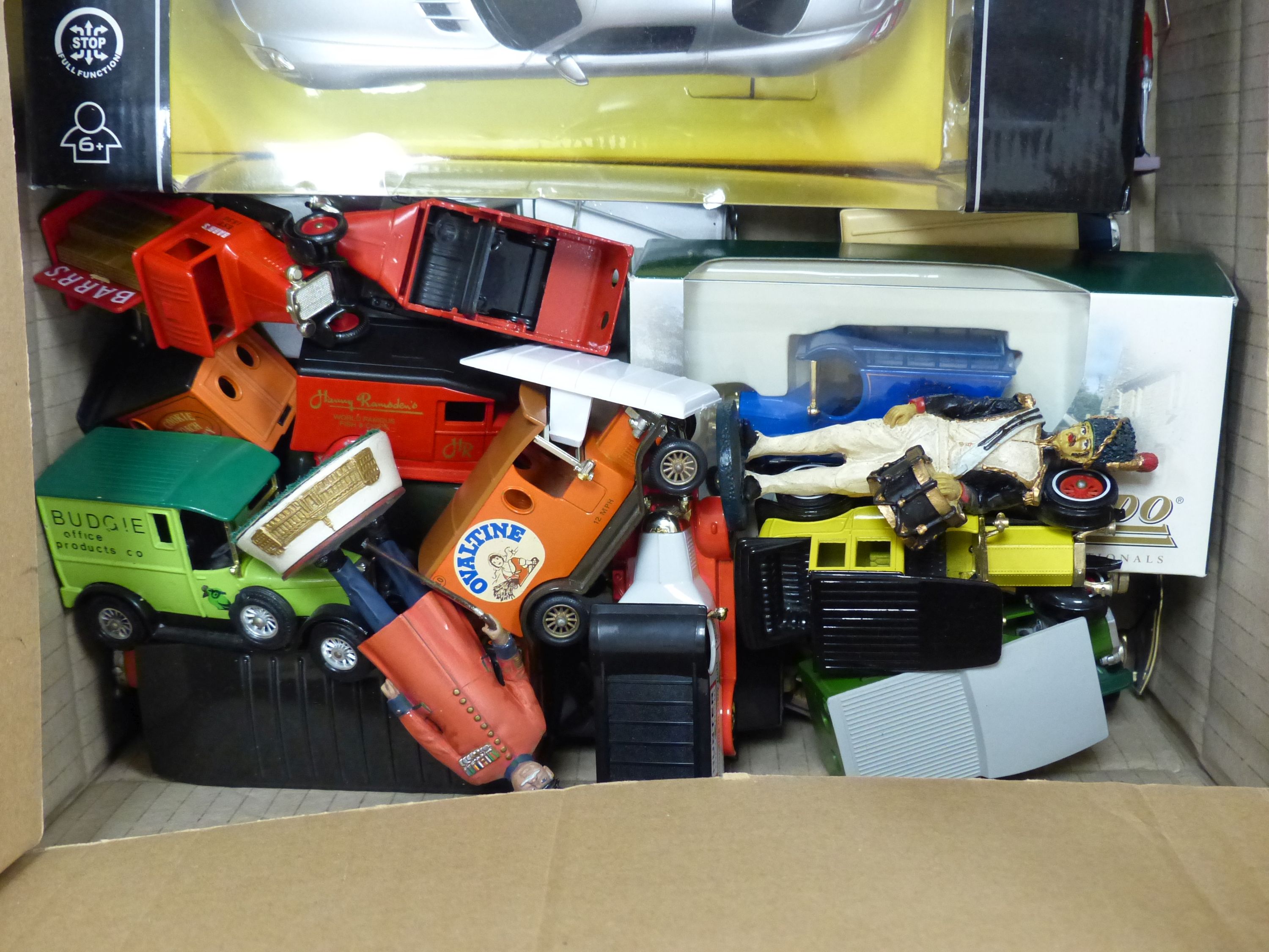 A collection of Matchbox, Dinky and other model cars and other toys